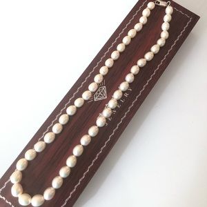 💝Genuine Pearl Necklace with 925 Silver Clasp